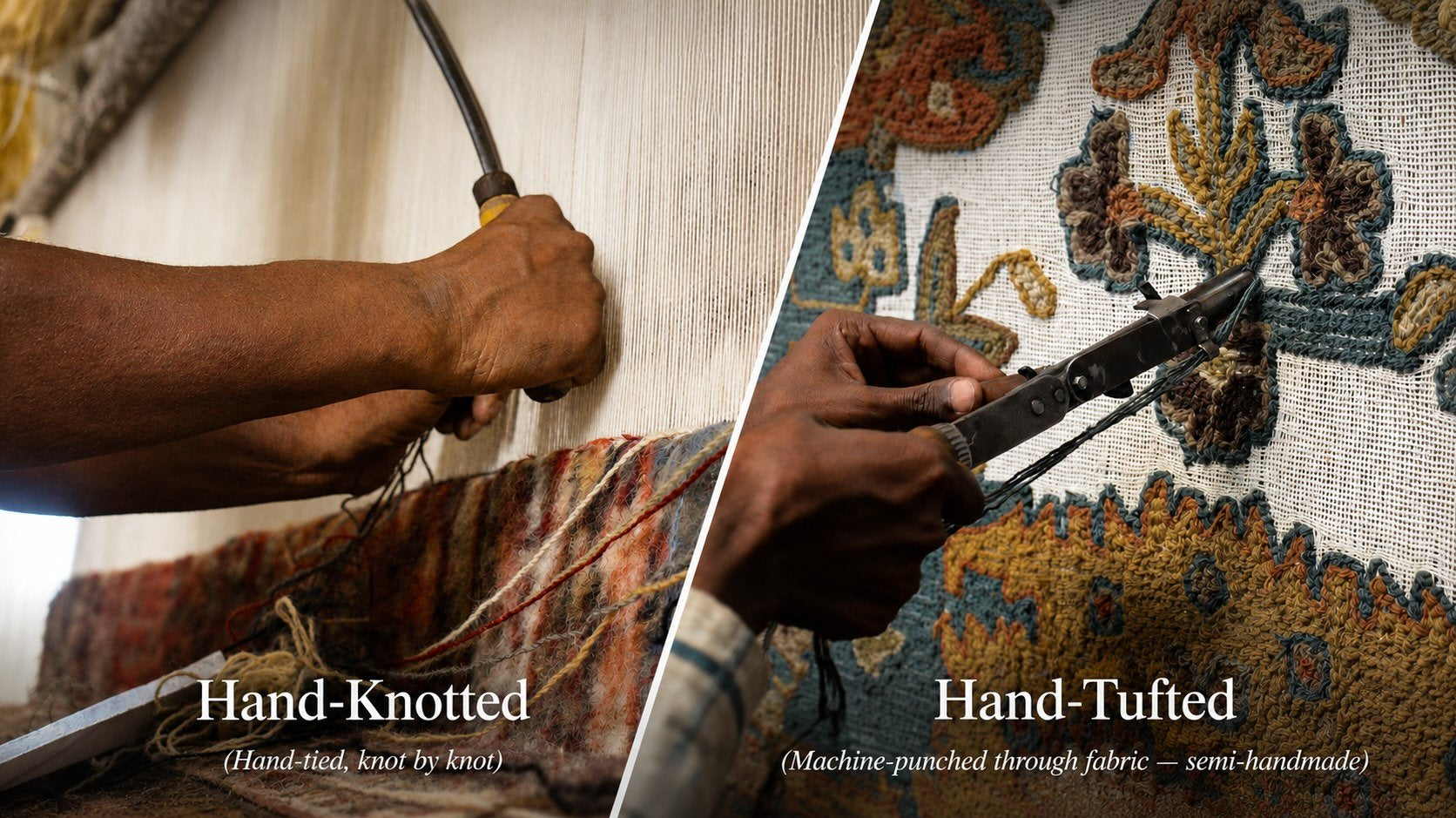 Hand-Knotted vs. Hand-Tufted Rugs: What's the Real Difference? - Kirmen™