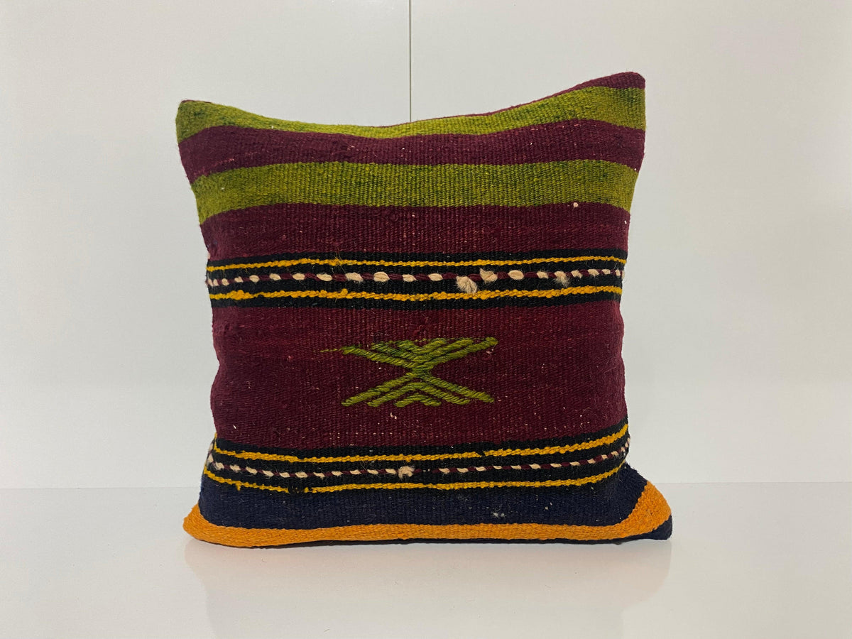 Colorful pillow cover with striped design, handmade in Turkey – KK00152.