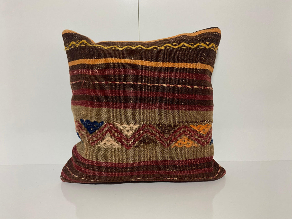 Colorful pillow cover with striped design, handmade in Turkey – KK00156.