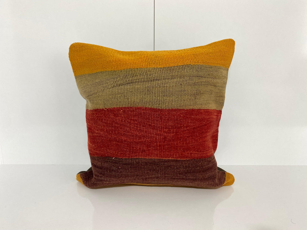 Colorful pillow cover with striped design, handmade in Turkey – KK00266.