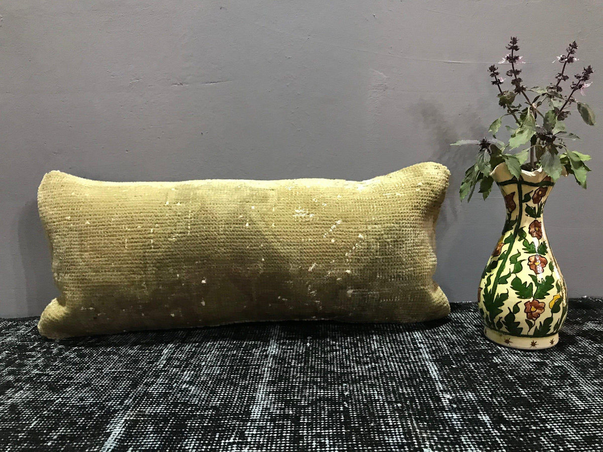 Beige throw pillow with traditional design, handmade in Turkey – SY00056.