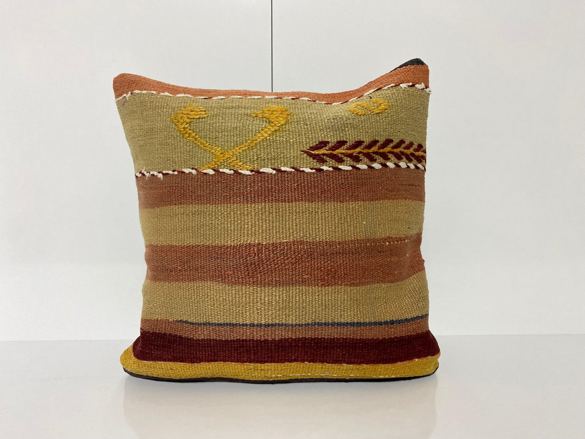 Colorful throw pillow with striped design, handmade in Turkey – KK00112.
