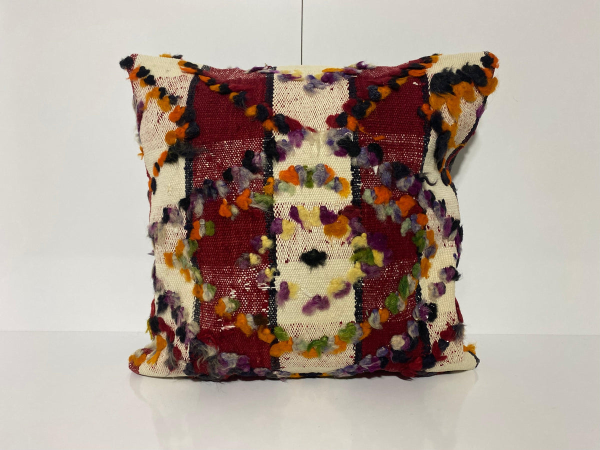 Colorful throw pillow with traditional design, handmade in Turkey – KK00114.
