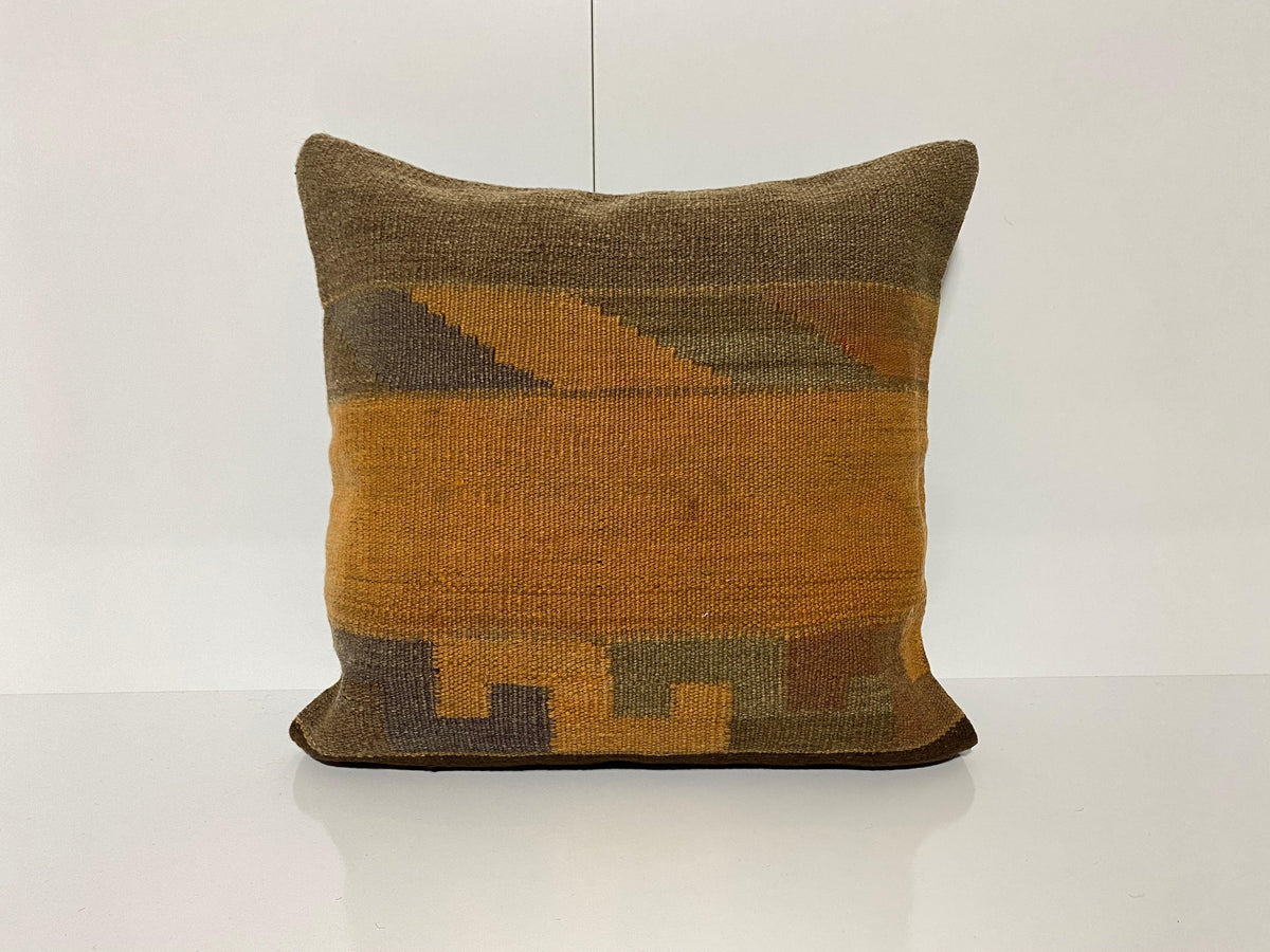 Colorful throw pillow with geometric design, handmade in Turkey – KK00217.
