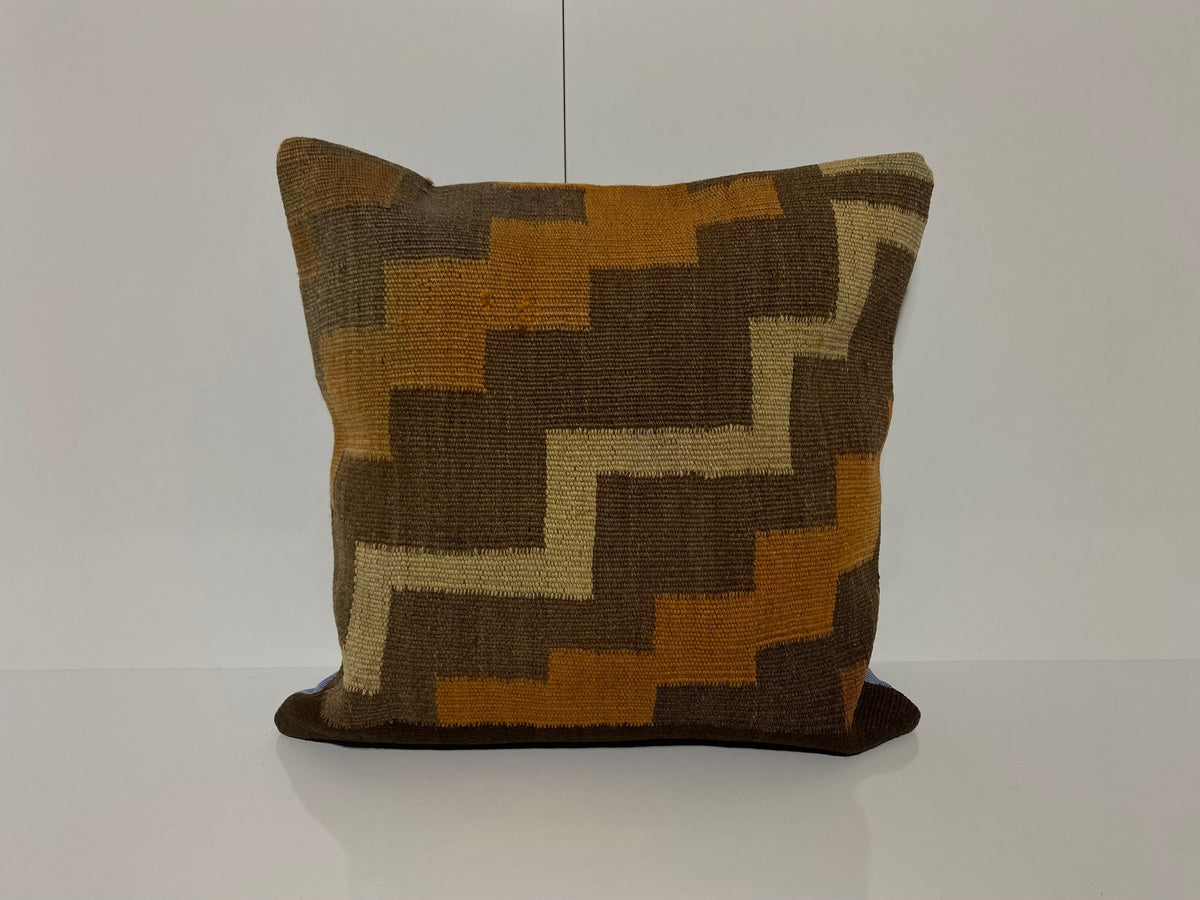 Colorful throw pillow with geometric design, handmade in Turkey – KK00218.