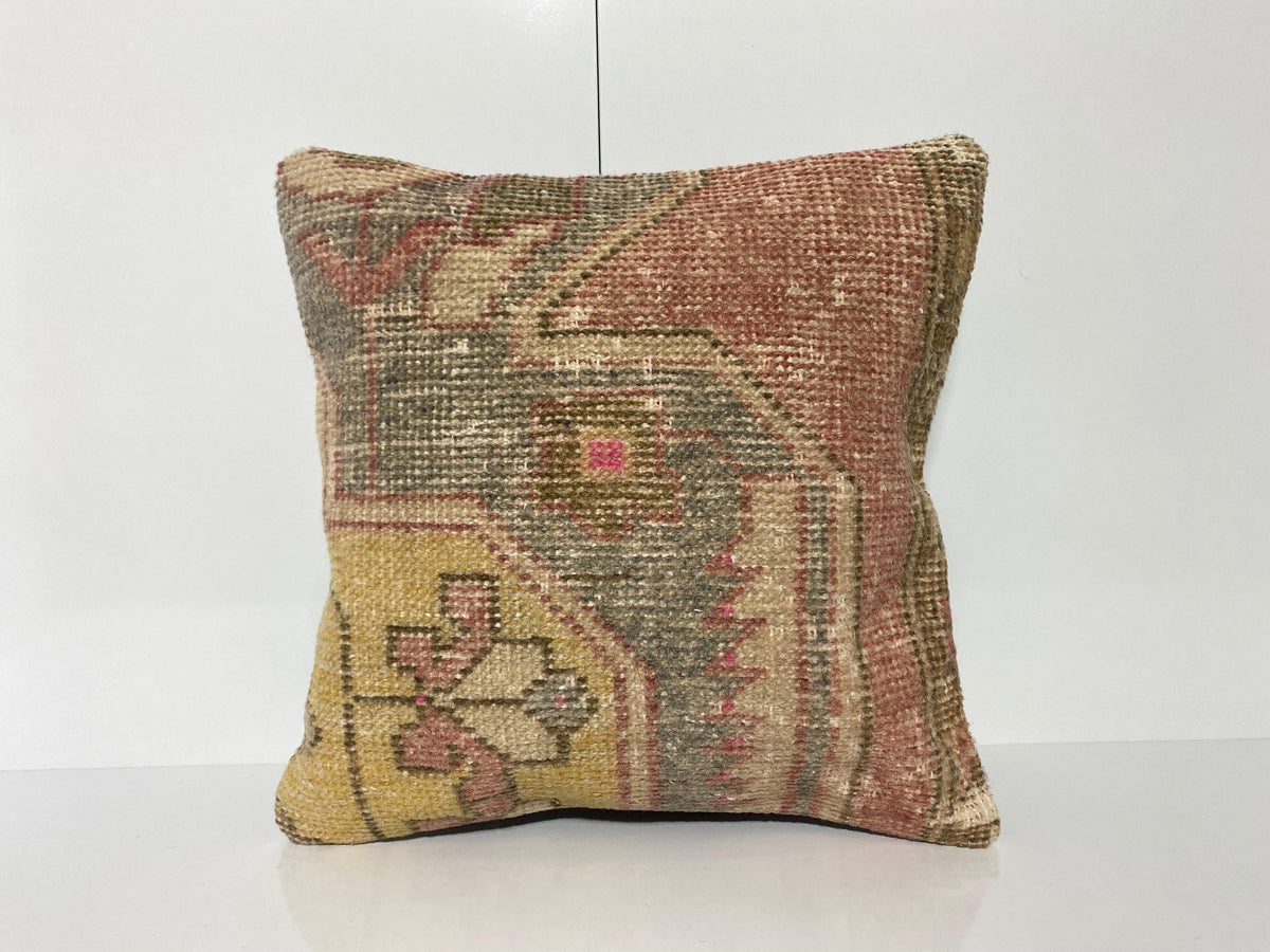 Colorful throw pillow with traditional design, handmade in Turkey – KK00230.