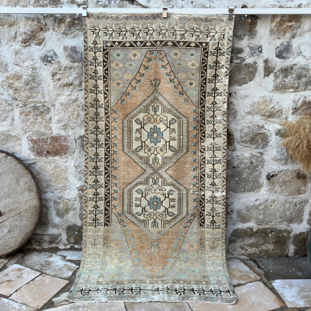 Pale Orange 4' x 8' turkish area rug with traditional design, handmade in Turkey – Malin.