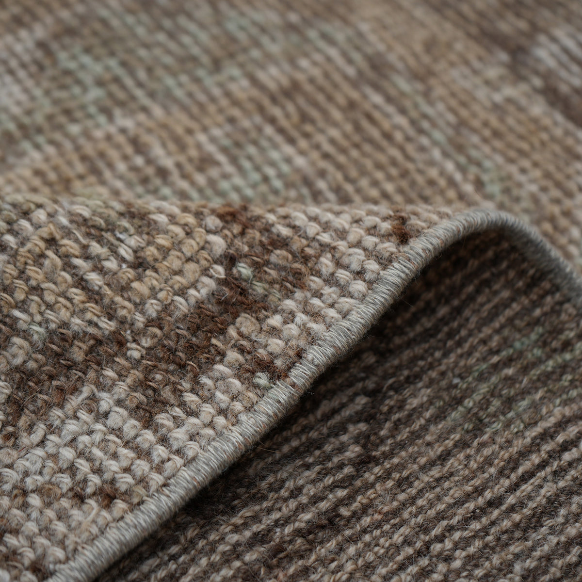 Additional view of the beige vintage Turkish runner rug, hand-knotted in wool.