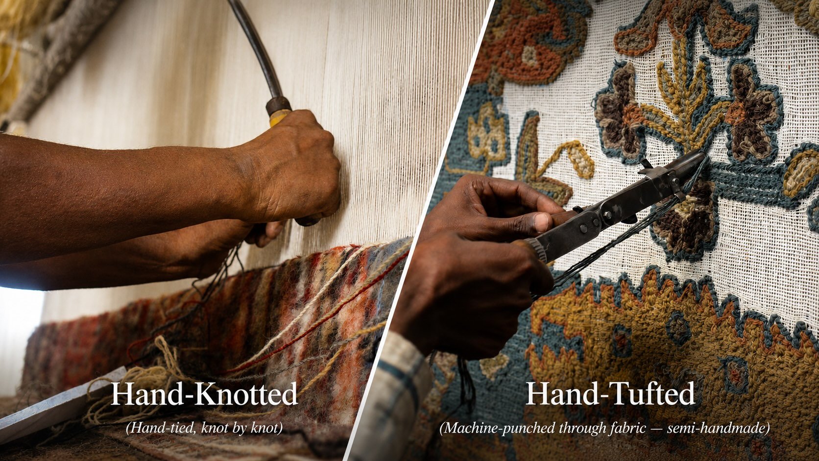 Hand-Knotted vs. Hand-Tufted Rugs: What's the Real Difference? - Kirmen™