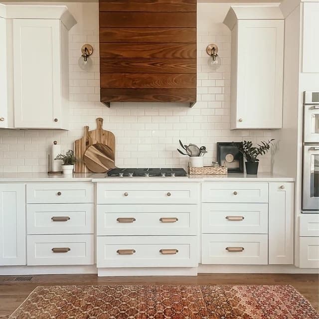 Vintage rugs styled in a kitchen
