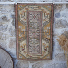 Orange 3' x 4' authentic vintage rug with traditional design, handmade in Turkey – Codi.