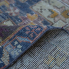 Additional view of the pale blue Turkish authentic vintage rug, hand-knotted in wool.