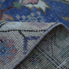 Additional view of the pink Turkish authentic vintage rug, hand-knotted in wool and cotton.
