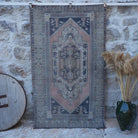 Pink 4' x 7' authentic vintage rug with traditional design, handmade in Turkey – Lynne.