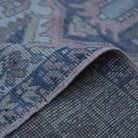 Additional view of the pink Turkish authentic vintage rug, hand-knotted in wool.