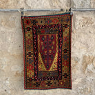 Red 2' x 4' flatweave rug with traditional design, handmade in Turkey – Peel.