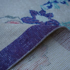 Additional view of the beige Turkish floral vintage rug, hand-knotted in wool and cotton.