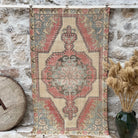 Red 4' x 7' handknotted rug with traditional design, handmade in Turkey – Bowen.