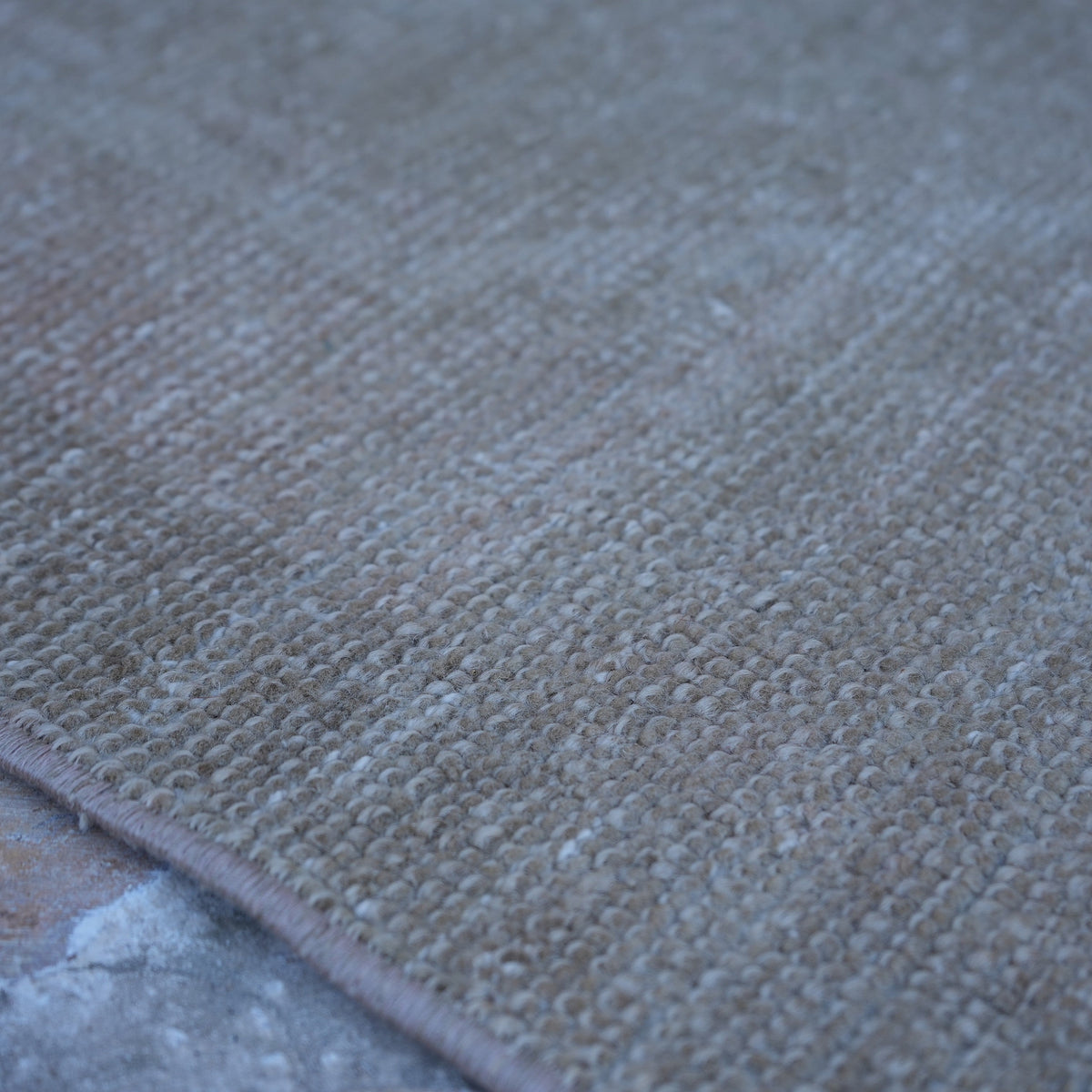 Beige 3' x 6' Turkish handmade neutral rug in wool and cotton, shown on the floor.