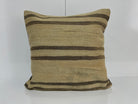 Beige kilim pillow with striped design, handmade in Turkey – EE00146.