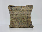 Beige kilim pillow with geometric design, handmade in Turkey – EE00302.