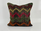 Black kilim pillow with traditional design, handmade in Turkey – EE00215.