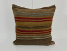Brown kilim pillow with traditional design, handmade in Turkey – EE00312.