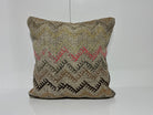 Gray kilim pillow with traditional design, handmade in Turkey – EE00122.