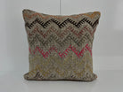 Gray kilim pillow with traditional design, handmade in Turkey – EE00128.