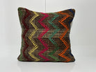 Gray kilim pillow with traditional design, handmade in Turkey – EE00173.