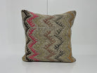 Gray kilim pillow with traditional design, handmade in Turkey – EE00174.