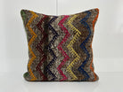 Gray kilim pillow with traditional design, handmade in Turkey – EE00177.