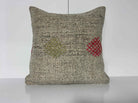 Gray kilim pillow with traditional design, handmade in Turkey – EE00184.