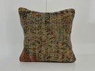 Green kilim pillow with traditional design, handmade in Turkey – EE00309.