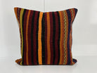 Red kilim pillow with traditional design, handmade in Turkey – EE00226.