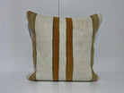 White kilim pillow with striped design, handmade in Turkey – EE00227.