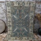 Pale Blue 6' x 9' large area rug with traditional design, handmade in Turkey – Quentin.