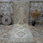 Pale Blue 5' x 13' large traditional rug with neutral design, handmade in Turkey – Jakob.