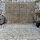 Beige 8' x 12' large vintage persian rug with neutral design, handmade in Persian – Lynnet.