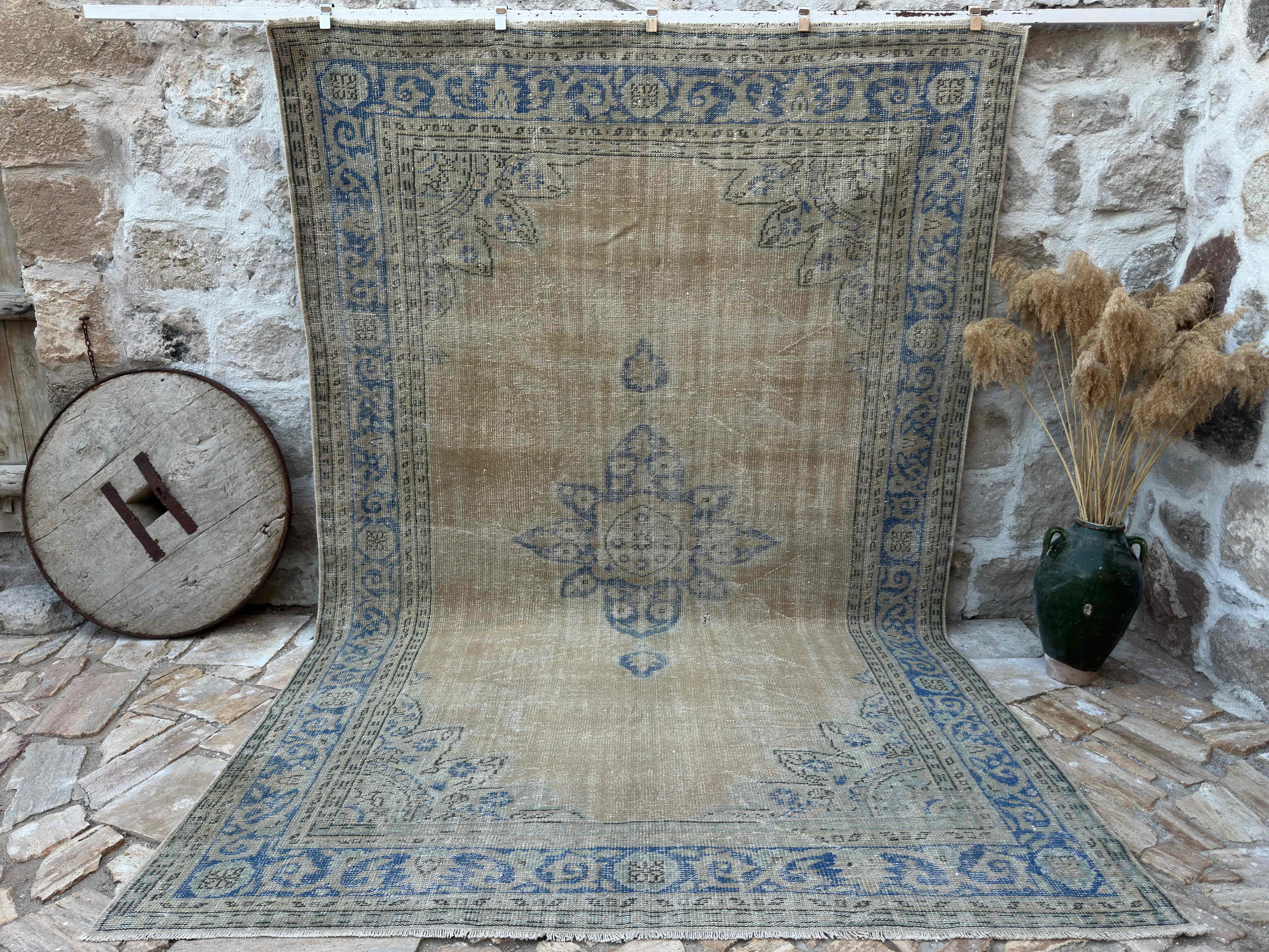 80.5×132\"Capricious” ViNTAGE TURKiSH RUG 80.5×132