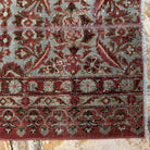 Additional view of the brown long persian runner rug, hand-knotted in wool and cotton.