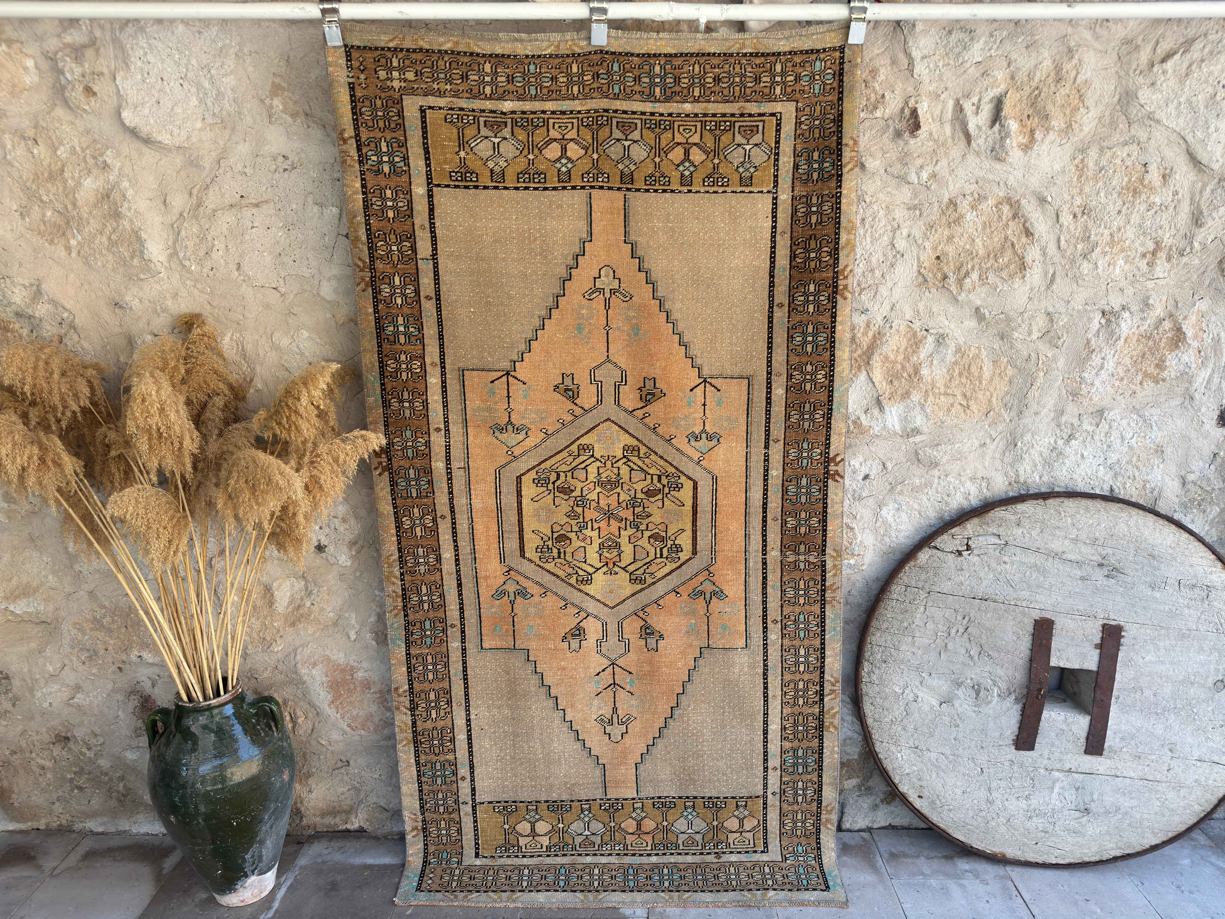 4' x 7' Vintage Turkish Rug, Pale Orange - Mady – Kirmen™