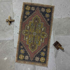 Red 2' x 3' mini turkish rug with traditional design, handmade in Turkey – Ramona.