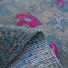 Additional view of the beige Turkish mini vintage rug, hand-knotted in wool and cotton.