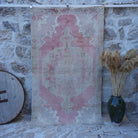 Pale Red 4' x 7' neutral turkish rug with neutral design, handmade in Turkey – Rena.