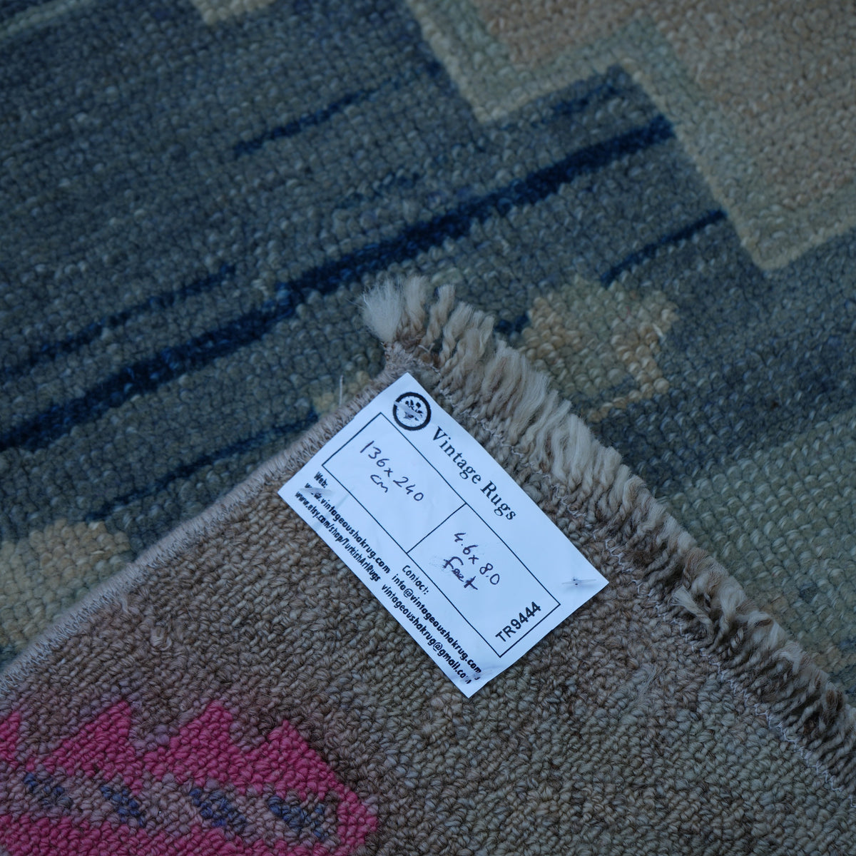 Beige 4' x 8' Turkish neutral vintage rug from the 1970s with neutral design.