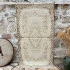 Beige 4' x 7' oriental wool rug with medallion design, handmade in Turkey – Tyson.