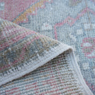Additional view of the red Turkish oushak mini rug, hand-knotted in wool and cotton.