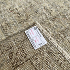1970s blue Turkish oversized vintage rug with neutral design, hand-knotted weave and low pile.