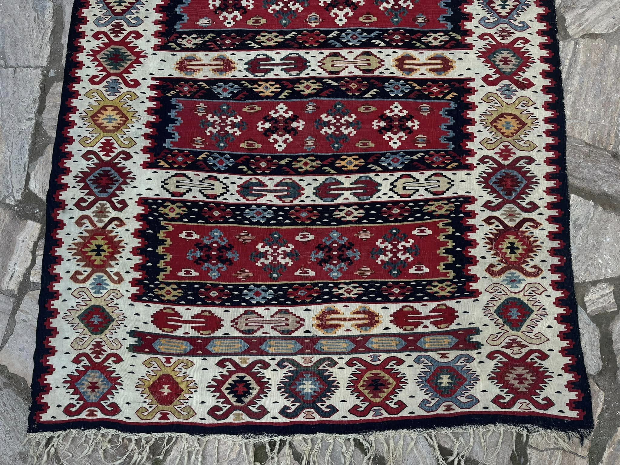 Turkish Kilim, Vintage shops Kilim, Area Kilim, Oushak Kilim, 48x102 inches Black Kilim, Outdoor Kilim, Indoor Kilim, 7737